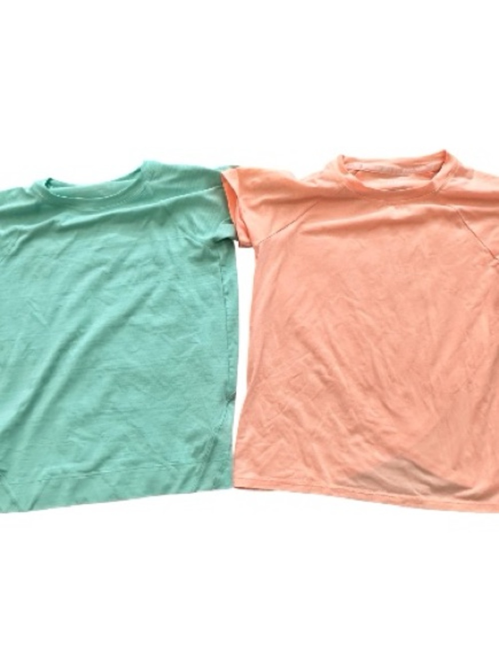 Athleta Girl Short Sleeve Tee Bundle, Girls Size M (8-10) — Teal & Peach